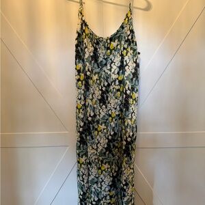 Eloquii Floral Dress with Yellow and Green Hues
